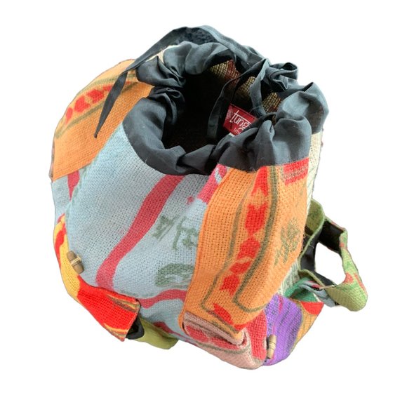 Burlap Colorful Backpack Made in Nepal - New - Picture 5 of 5